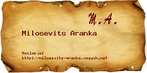 Milosevits Aranka névjegykártya