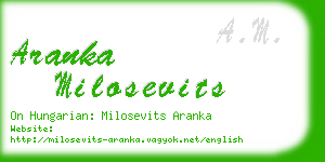 aranka milosevits business card
